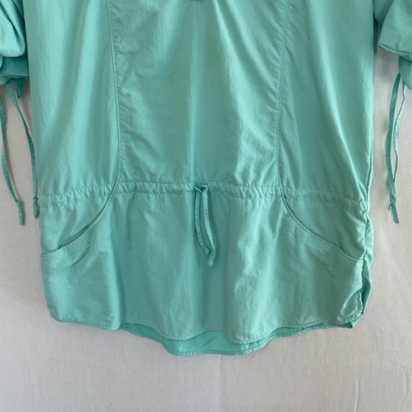 COLUMBIA PFG Omni-Shade Sun Protection Sz M Drawstring Pop Over Tunic Turquoise - Picture 5 of 11